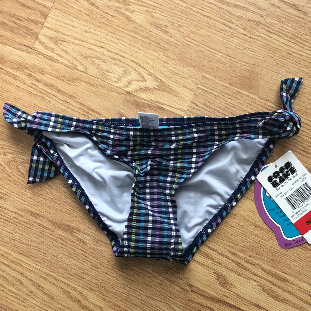 NWT Coco Rave Plaid Bikini Bottoms Sz XS